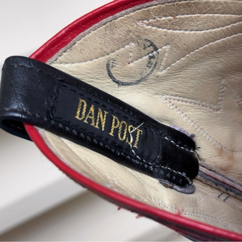 Dan Post Red & Black LIZARD Cowboy Boots. Sz 6 FLASH SALE! - Picture 6 of 7